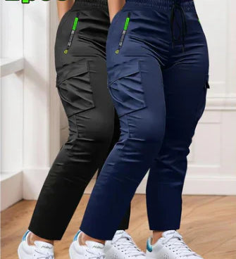 Ensemble de Pantalons de Travail à Taille Élastique en Deux Pièces pour Femmes