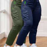 Ensemble de Pantalons de Travail à Taille Élastique en Deux Pièces pour Femmes