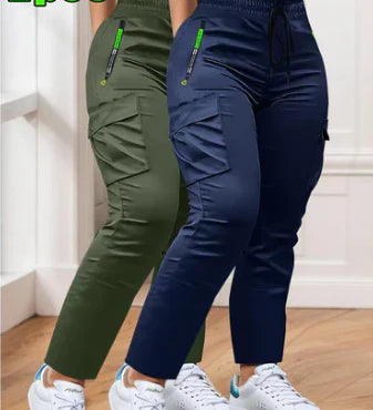 Ensemble de Pantalons de Travail à Taille Élastique en Deux Pièces pour Femmes