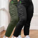 Ensemble de Pantalons de Travail à Taille Élastique en Deux Pièces pour Femmes