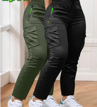Ensemble de Pantalons de Travail à Taille Élastique en Deux Pièces pour Femmes