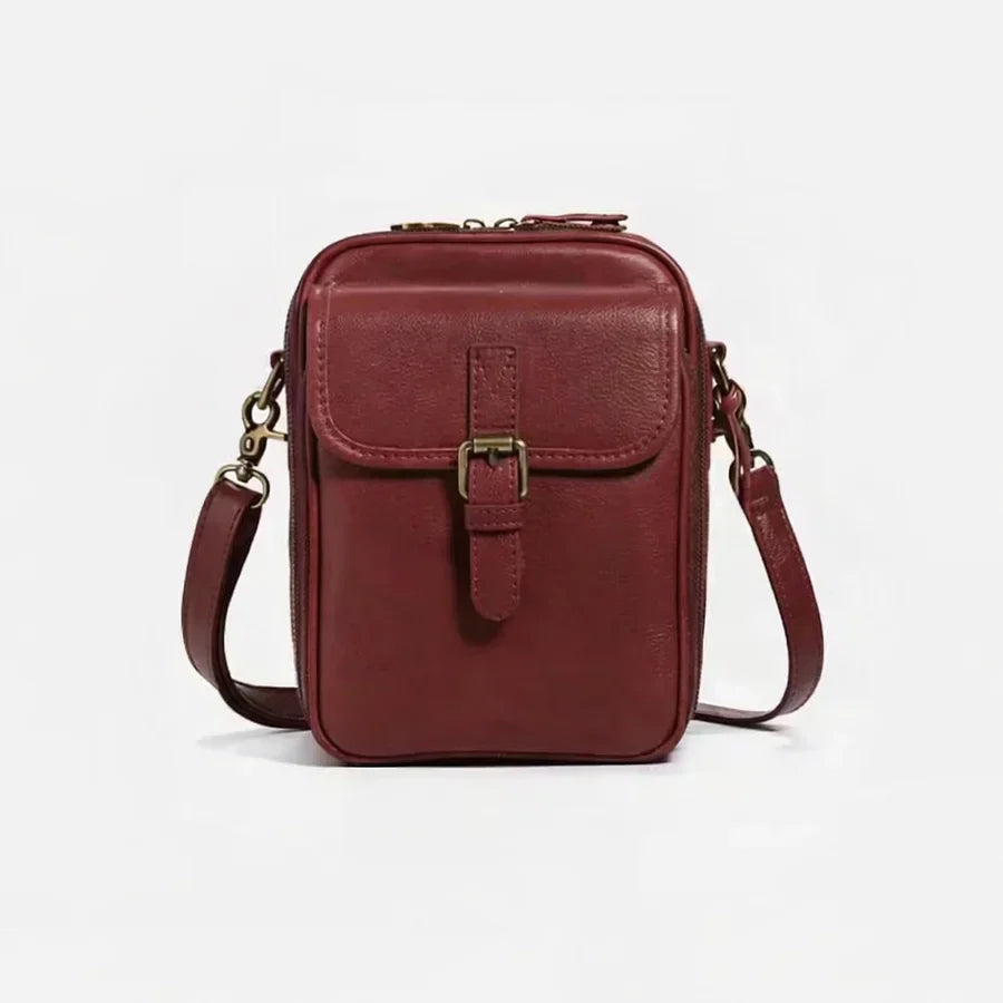 Sac à bandoulière compact en simili cuir pour femmes