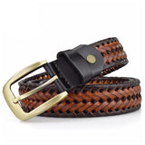 Ceinture en cuir tressé