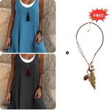 Robe débardeur deux pièces décontractée et ample sans manches pour femme