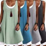 Robe débardeur deux pièces décontractée et ample sans manches pour femme