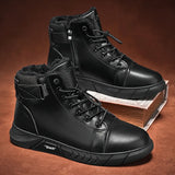 Bottes Chukka en Simili Cuir pour Hommes, Doublées en Fleece